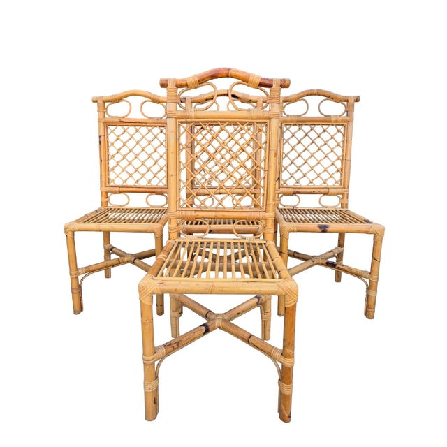 Vintage Italian Extendable Bamboo Dining Set, 1970s, Set of 5 For Sale - Image 16 of 17