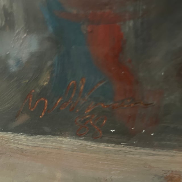 Copper 20th Century Oil on Board Framed Signed Depicting View of Naked Lady For Sale - Image 8 of 10