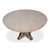 Gray Transitional Round Dining Table, Medium - Grey Oak With Hammered Iron Accents For Sale - Image 8 of 11