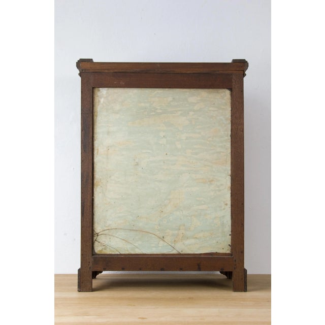 Antique Oak Display Case with Hand Painted Watercolor For Sale - Image 3 of 8