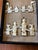Hand Carved Bone Chess Set with its original box which doubles as a chess board when opened and laid flat.
