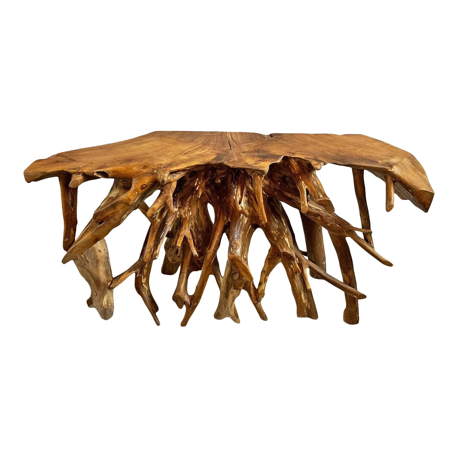Organic Teak Root Console Table | Chairish