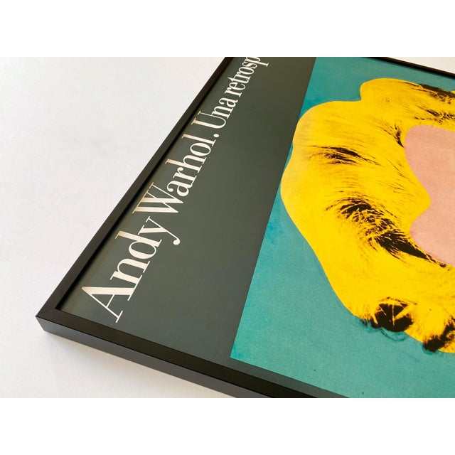 1990s Andy Warhol Vintage 1990 Lithograph Print Large Framed Pop Art Italian Exhibition Poster " Marilyn " 1964 For Sale - Image 5 of 15