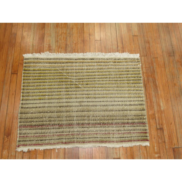 Turkish 1960s Hip Shabby Turkish Striped Rug - 2'10" x 3'9" For Sale - Image 3 of 6