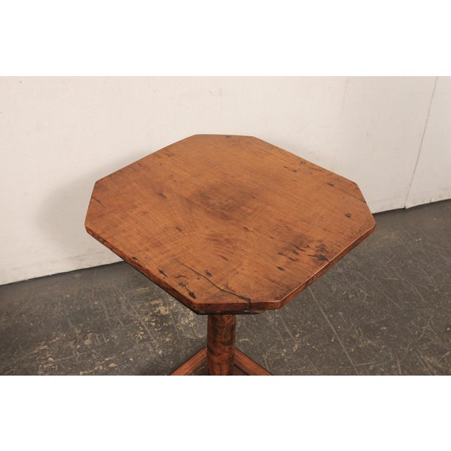 English Wooden Pedestal End Table, 19th C. For Sale - Image 10 of 12