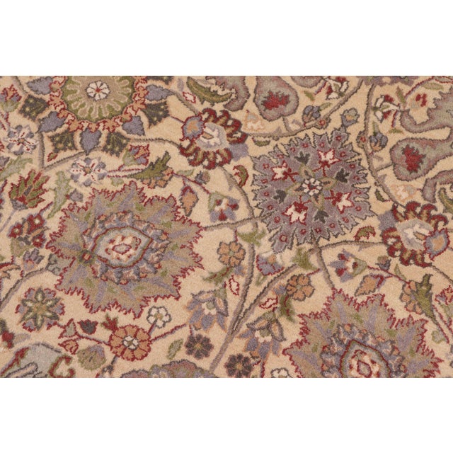 Beautiful Intricate Tabriz Pak-Persian Gold/Green Wool Rug - 9'1'' X 12'5'' For Sale - Image 4 of 9