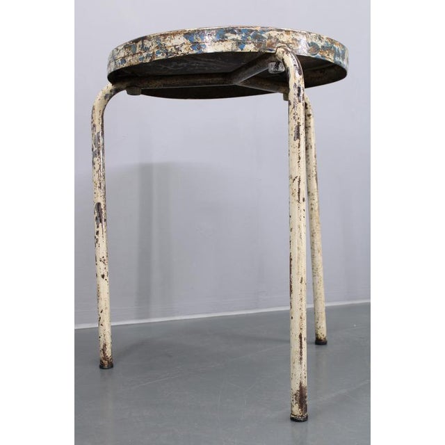 Brown Industrial Round Table, Italy, 1950s For Sale - Image 8 of 10