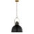 Chapman & Myers by Visual Comfort Studio Upland 1-Light Extra Large Pendant in Midnight Black and Burnished Brass For Sale