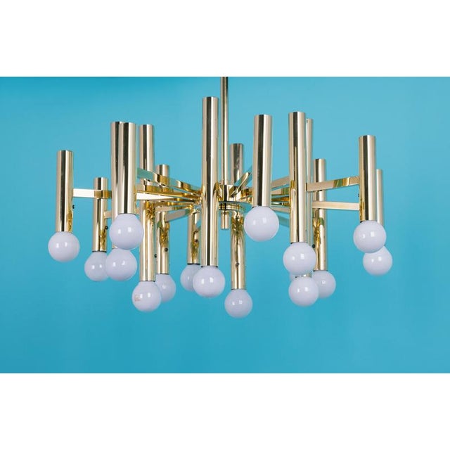 Large Vintage Brass Sputnik Chandelier, Germany, 1960s For Sale - Image 13 of 14