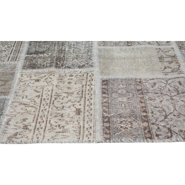 Vintage Turkish Patchwork Hand Knotted Wool Rug, 5'x7' For Sale - Image 4 of 6