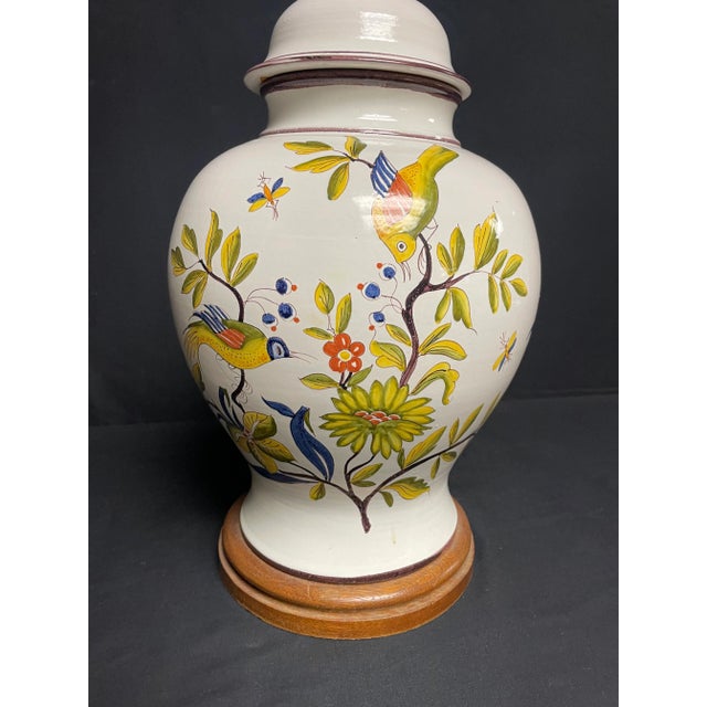 Ceramic 1960s Country Colonial Faience Table Lamp For Sale - Image 7 of 11