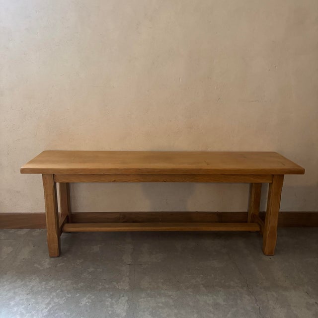 Vintage Raw Wood Bench For Sale - Image 6 of 6