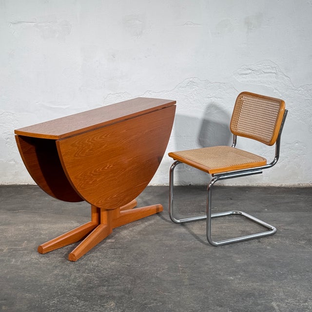 1980s Drop Leaf Round Dining Table, 1960s For Sale - Image 5 of 14
