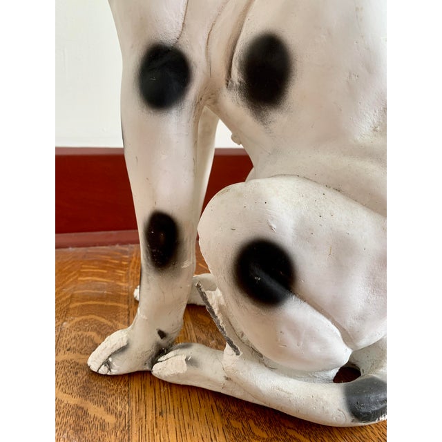 White Vintage Chalkware Life Size Dalmatian Statue For Sale - Image 8 of 13