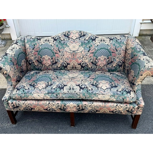 Wood Late 20th Century Chippendale Style Camel Back Loveseat For Sale - Image 7 of 8