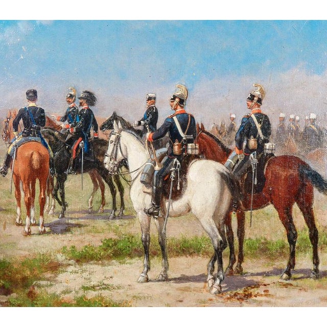 Sebastiano Panunzi, Military Maneuvers, Oil Painting, Framed For Sale - Image 11 of 16