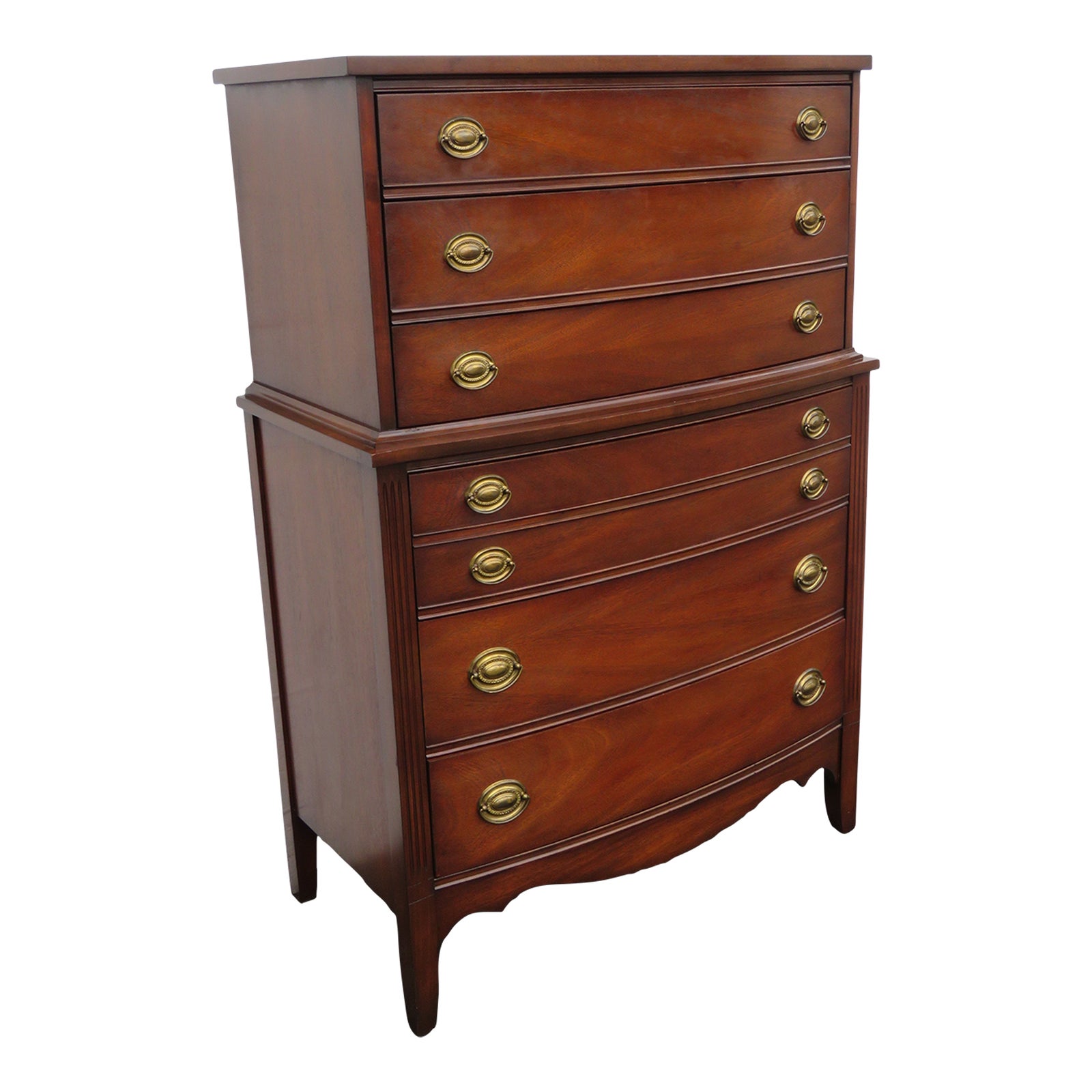 Dixie Mahogany Bow Front Tall Chest of Drawers Chairish