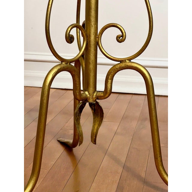 Gilt Wrought Iron 3-Tier Revolving Coat Stand Hat Rack, Koegl Style, Italy, 1950s For Sale - Image 11 of 12