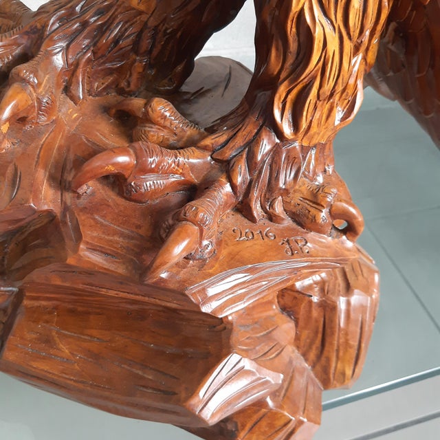 Large Golden Eagle Sculpture, 2000s, Wood For Sale - Image 17 of 18