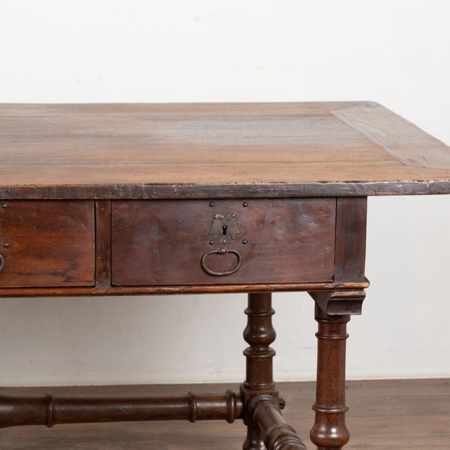 Early 18th Century Chestnut Large Console Table or Island With Six Drawers For Sale - Image 11 of 18