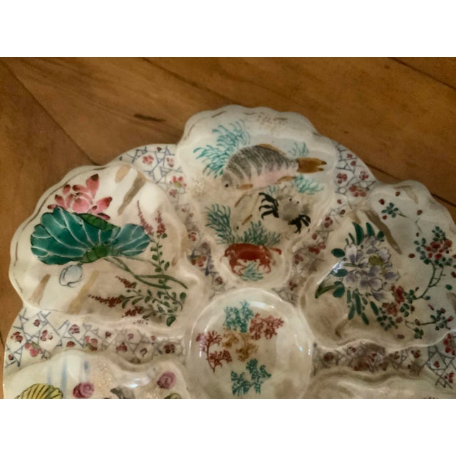 Ceramic Antique Japanese Satsuma Oyster Plates c.1880’s For Sale - Image 7 of 10