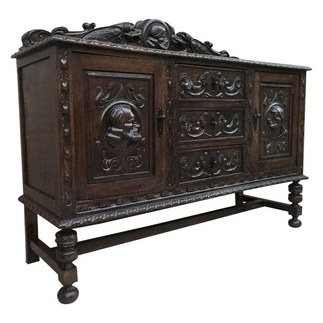 Late 19th Century Renaissance Spanish Buffet with Two Doors, Three Drawers For Sale - Image 12 of 18