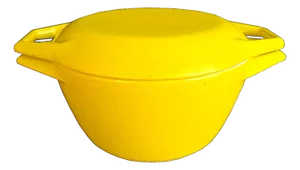 Mid 20th Century Enamel on Cast Iron Dutch Oven Designed by Michael Lax for Copco, 2 Piece Set