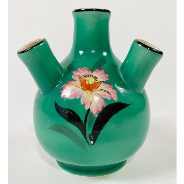 Early 20th Century Antique Japanese Hand-Painted Porcelain Tulipiere For Sale - Image 5 of 8