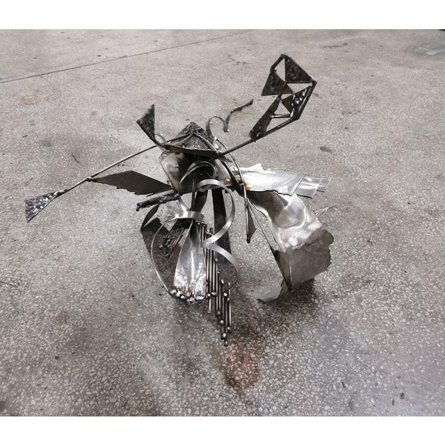 Early 21st Century Star Bird Playing with Her Shape Sculpture in Welded Steel by Ovidiu Kloska For Sale - Image 5 of 11