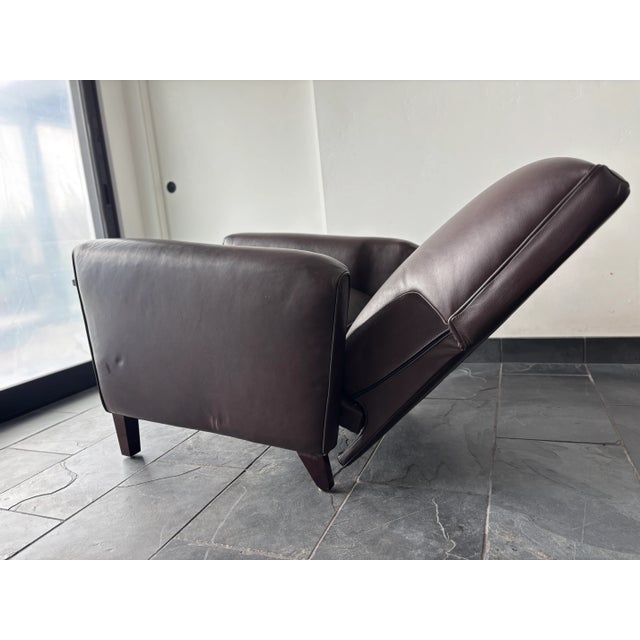 2000 - 2009 Room & Board Art Deco Style Leather Recliner Club Chair For Sale - Image 5 of 10