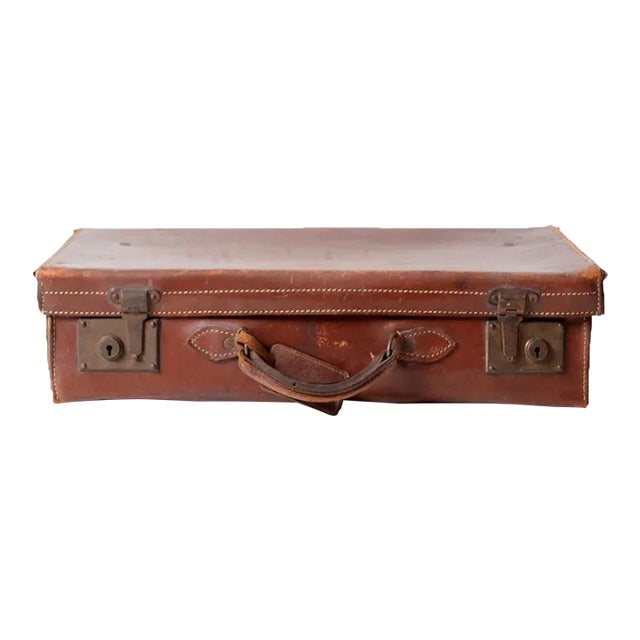 Antique Leather Suitcase For Sale