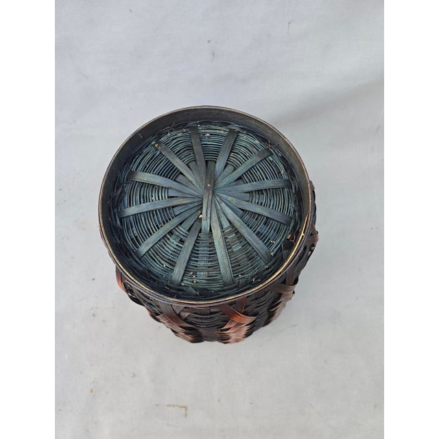 1990s Ikebana Japanese Woven Basket For Sale - Image 5 of 5