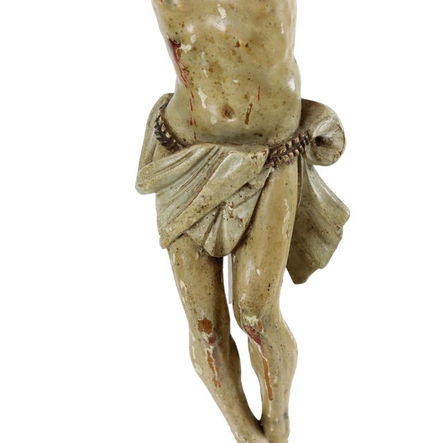 Anriquw Polychrome Wooden Corpus Christi Sculpture, 1700s For Sale - Image 6 of 15