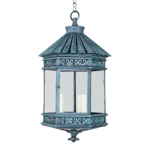 Contemporary French Country Lantern - Verdigris Finish