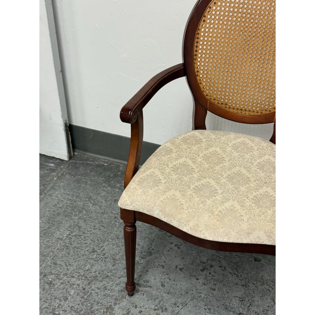 Bombay Company Traditional Oval Cane-Back Armchair For Sale - Image 10 of 12