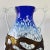 Metal Antique Bohemian Mouth-Blown Handled Vases in Blue and White Confetti Lava Glass With Bronze Casing, a Pair For Sale - Image 7 of 11