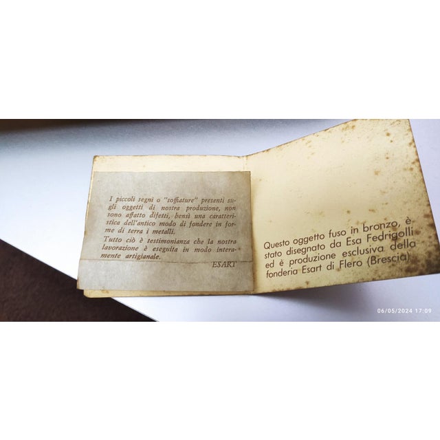 1980s Bronze Plate by Esa Fedrigolli for Esart, 1980s For Sale - Image 5 of 7