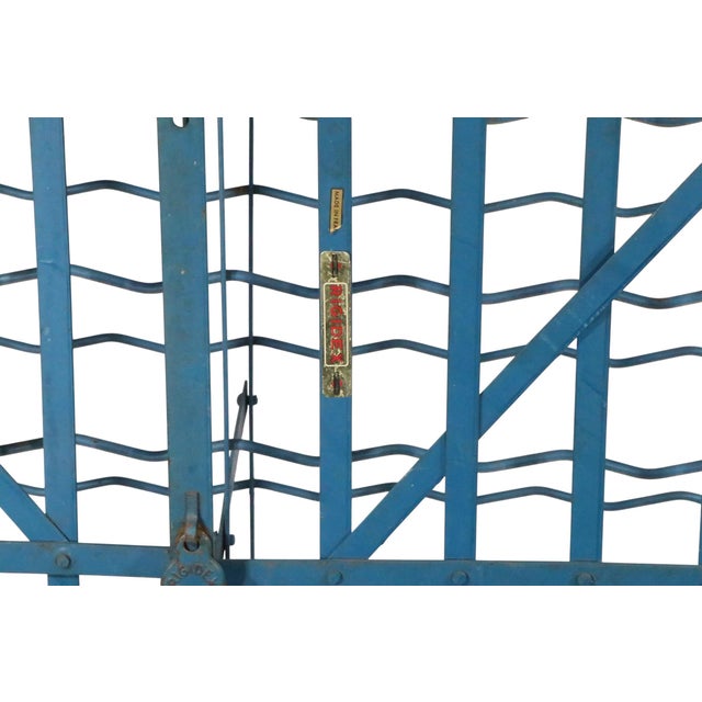 Blue 1930s Industrial French Iron Wine Rack by Rigidex For Sale - Image 8 of 17