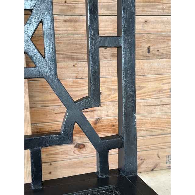 Pair of Guildmaster Black Chinoiserie Cane Dining Side Chairs For Sale In Naples, FL - Image 6 of 12