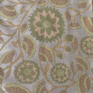 Peter Fasano Handprinted Natural Linen Fabric- 1 3/4 Yards For Sale