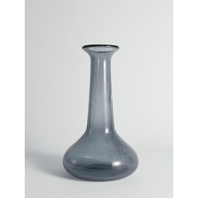 Scandinavian Modern Blue Glass Vase by Erik Höglund for Boda, Sweden, 1960s For Sale - Image 3 of 14