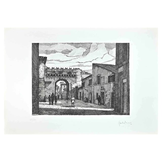 Giuseppe Malandrino, Roman View, Etching, 1970s For Sale