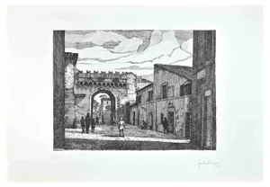 Giuseppe Malandrino, Roman View, Etching, 1970s