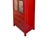 Wood Vintage Oriental Red Beige People Scenery Graphic Storage Cabinet For Sale - Image 7 of 14