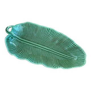 Large Vintage Bordallo Pinheiro Leaf Bowl For Sale