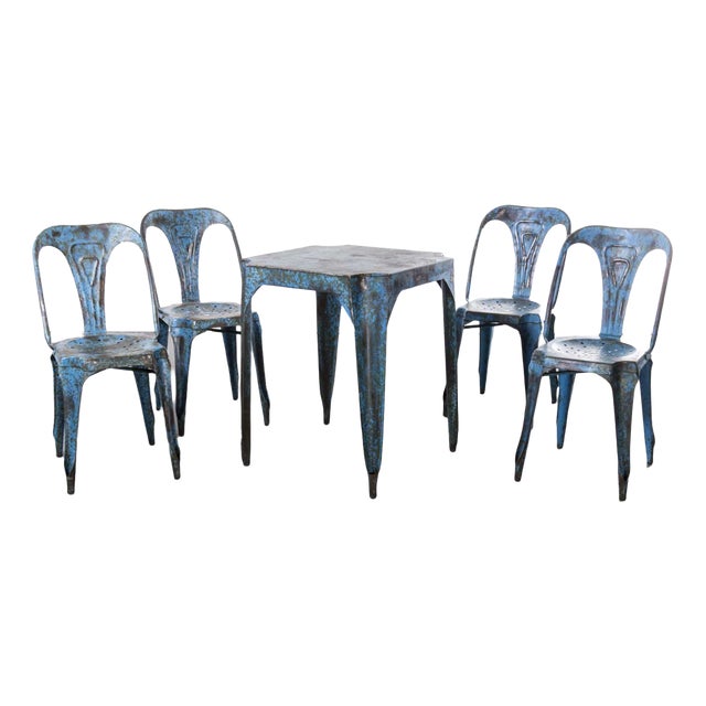 Table and Chairs by Joseph Mathieu, France, 1950s, Set of 5 For Sale