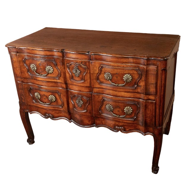 Antique 18th Century French Provincial Régence Carved Walnut Commode Chest 1760 For Sale - Image 4 of 9