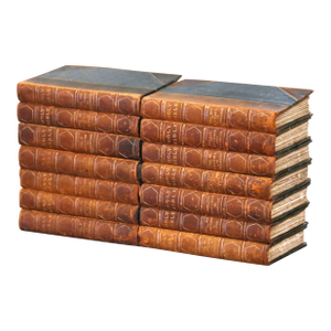 Late 19th Century Grolier Society Leather-Bound Holy Bible, Set of 14