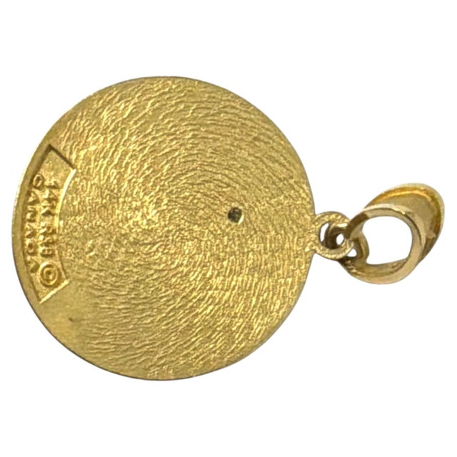 Metal 14k Gold and Diamond Leo Zodiac Constellation Pendant, Vintage Canadian For Sale - Image 7 of 9