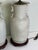 Vintage Large Chinese Blanc De Chine Crackle Glazed Porcelain Foo Dog Handle Table Lamps on Hardwood Bases a Pair For Sale - Image 4 of 11